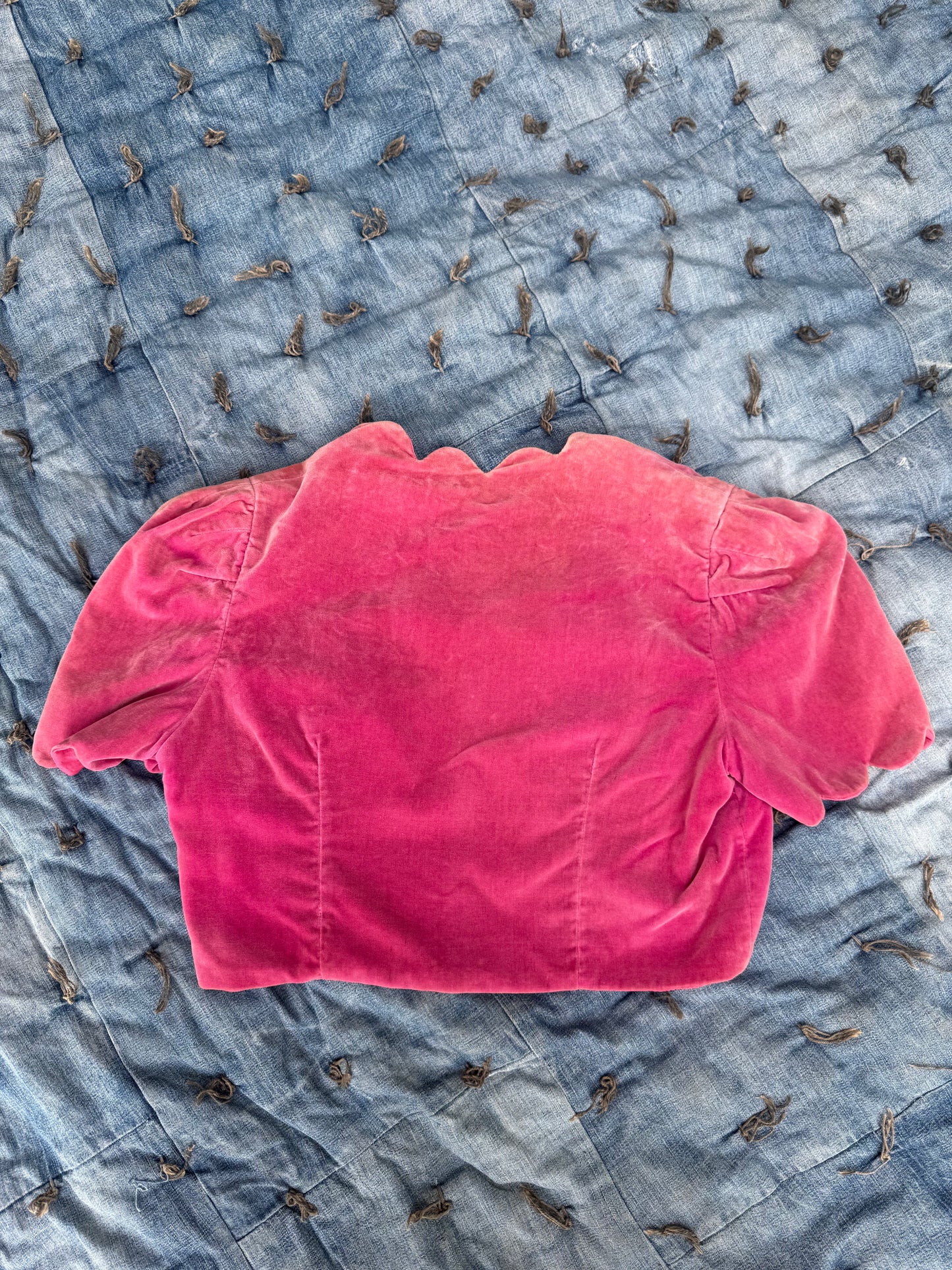1930s Pink Velvet Zip Top (PS)