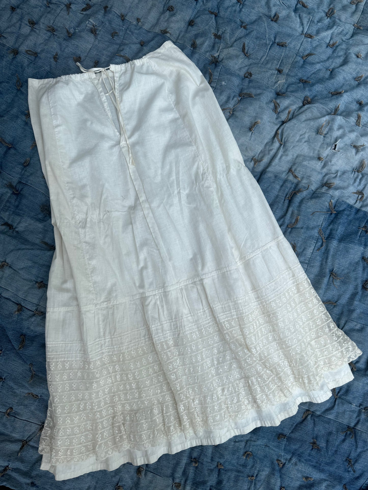 Antique White Cotton & Lace Skirt (PS)