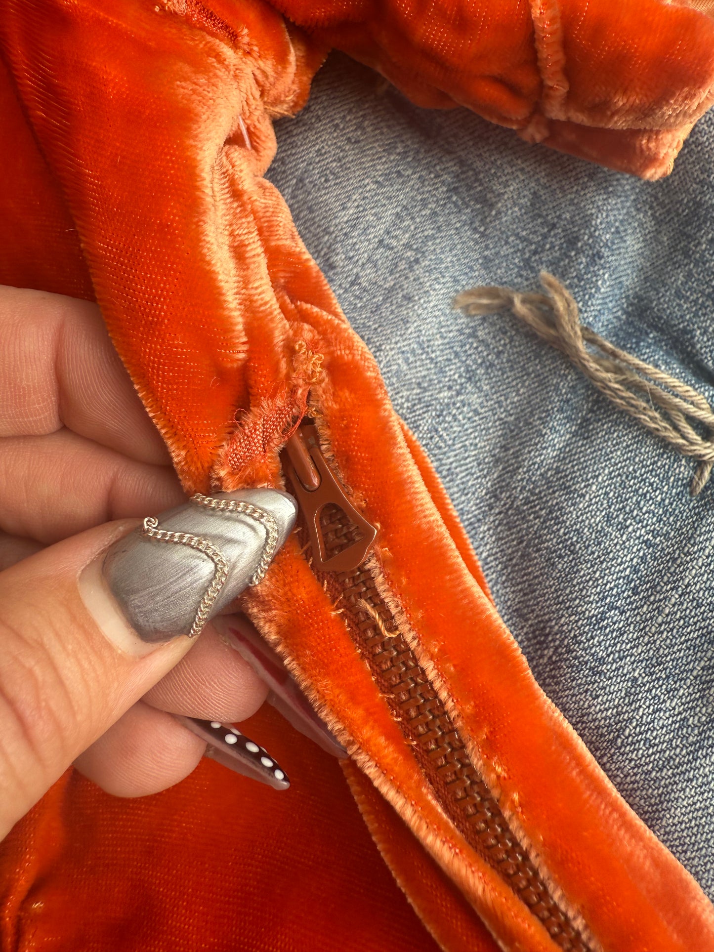 1930s Orange Velvet Dress (PS)