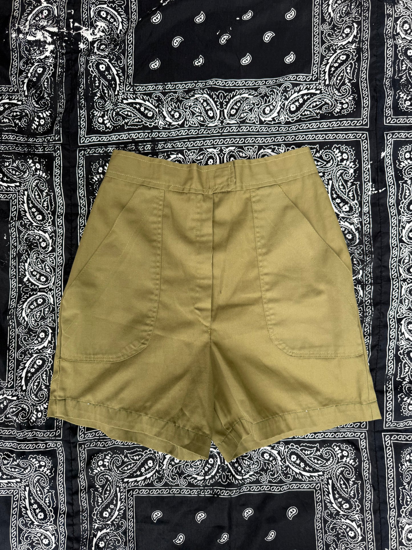 Vintage Green Cotton Shorts
