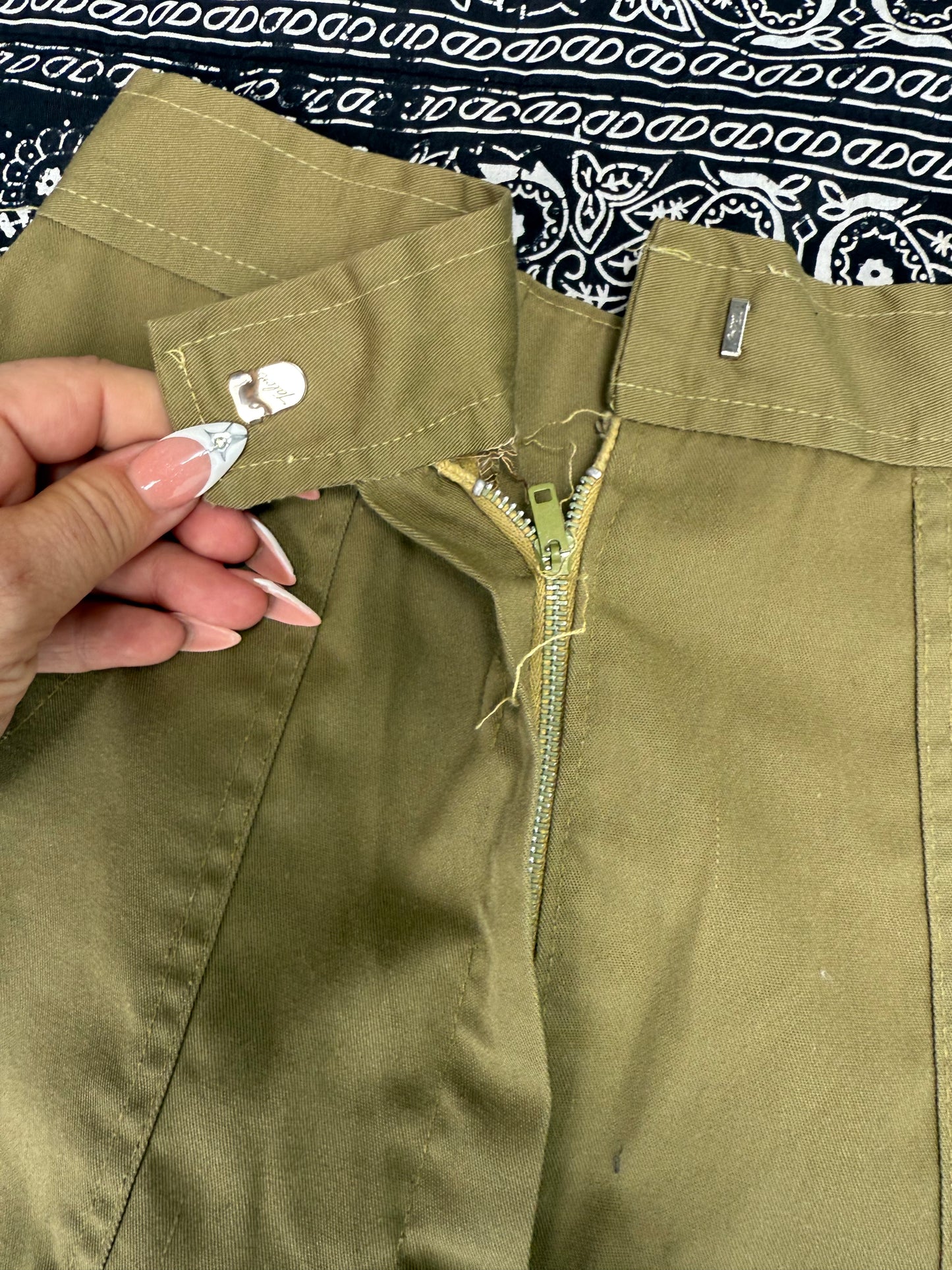 Vintage Green Cotton Shorts