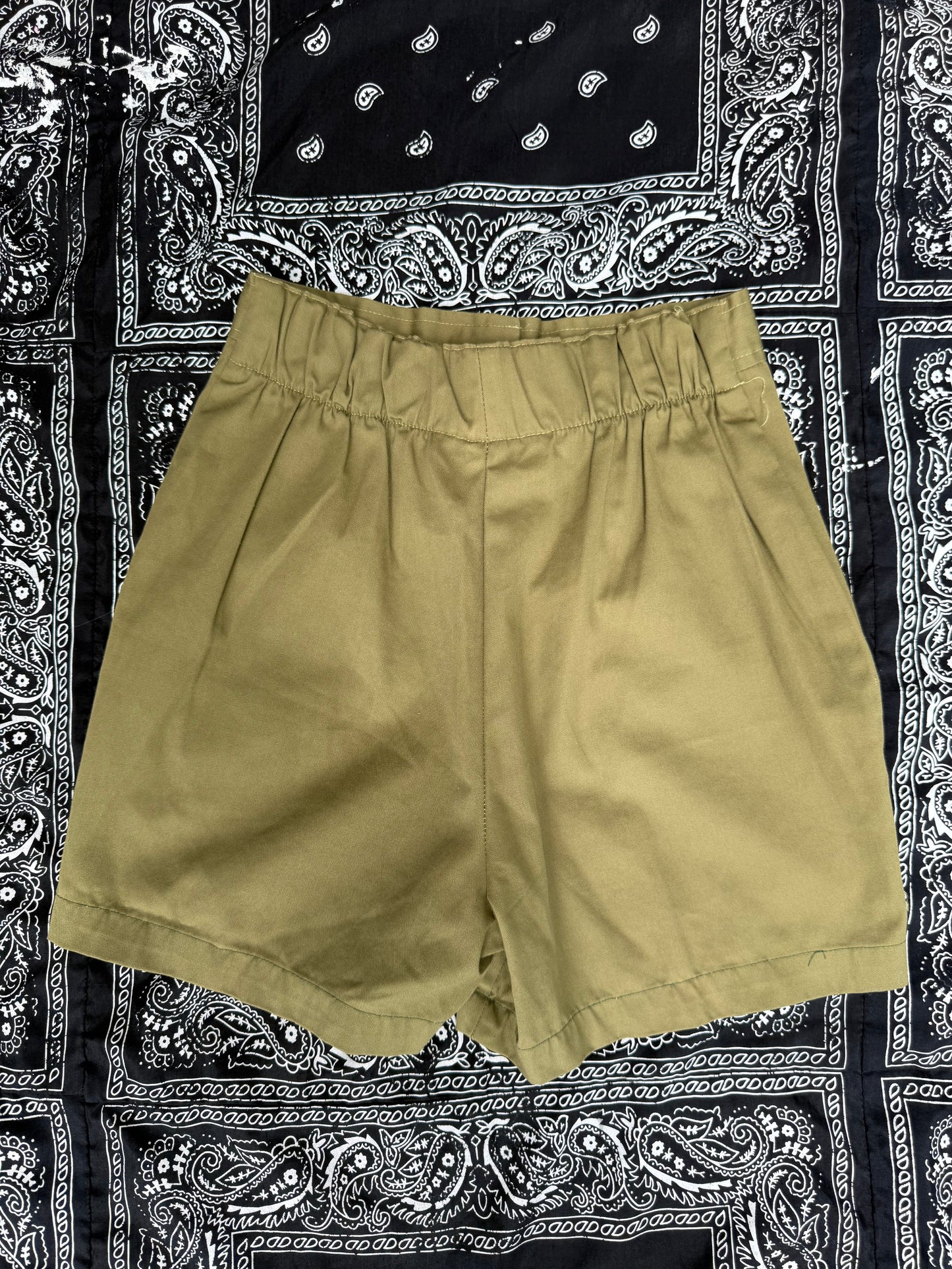 Vintage Green Cotton Shorts