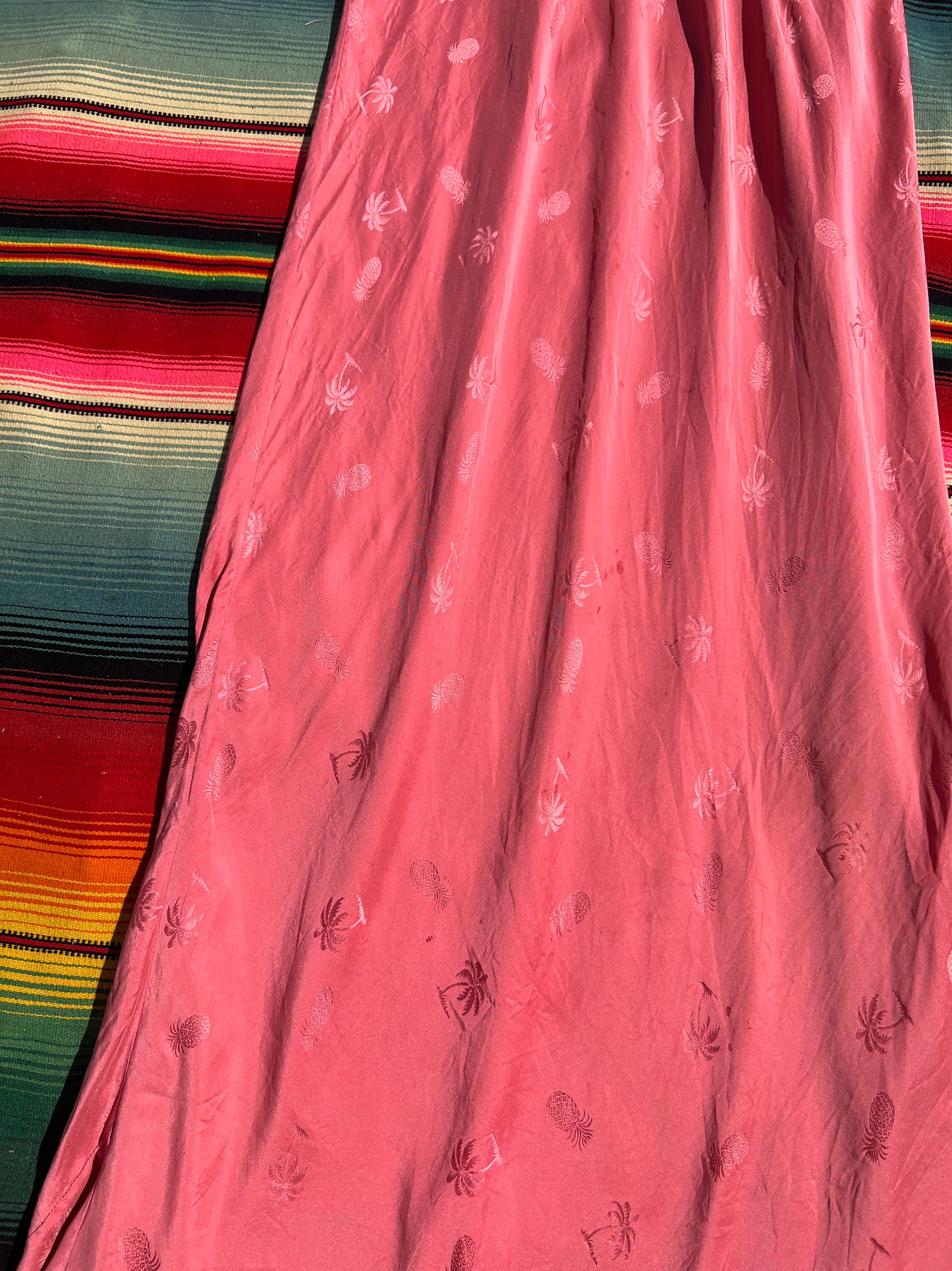 Vintage Pink Silk Maxi Slip Dress