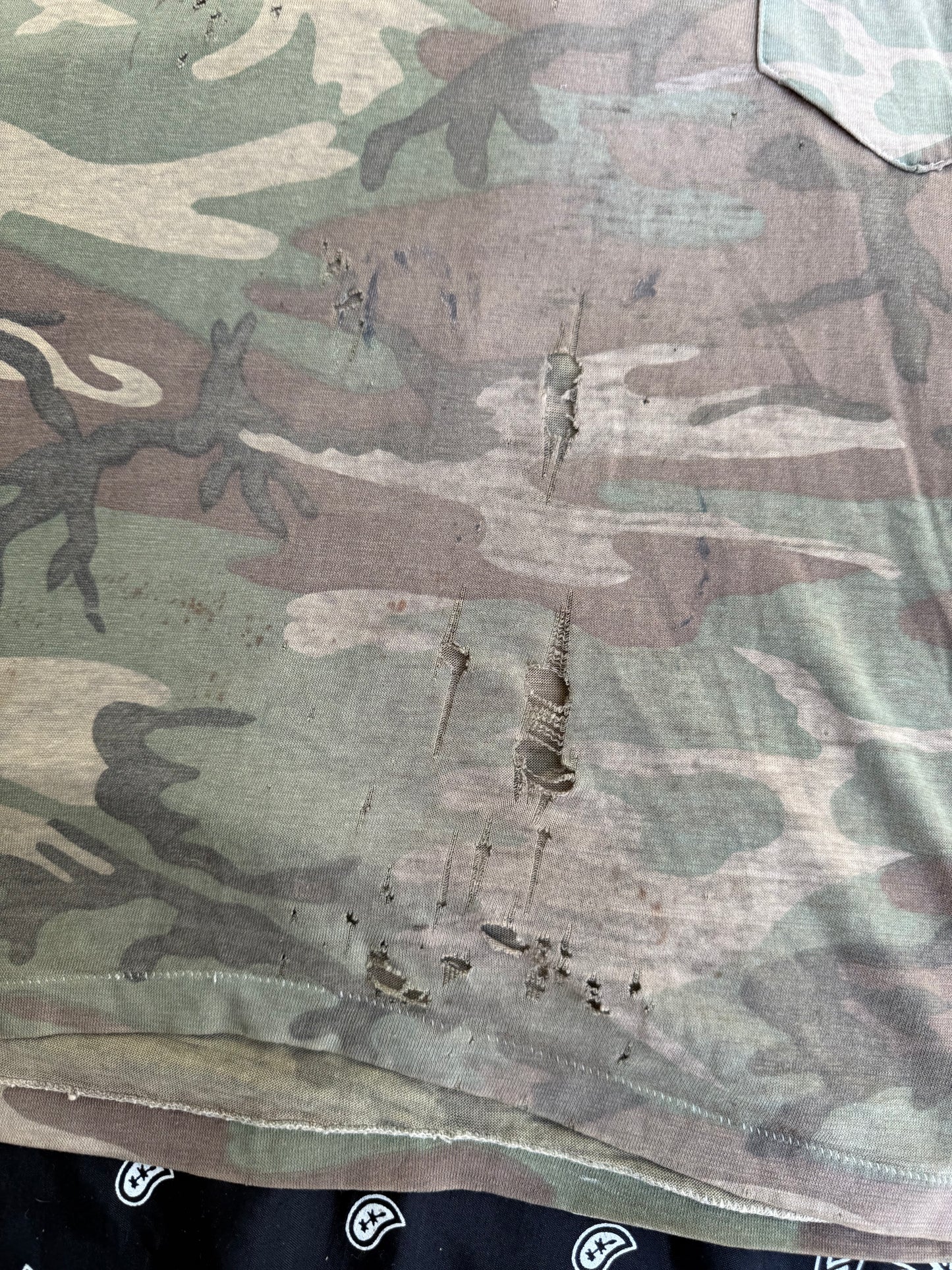 Paper Thin Distressed Camo Shirt