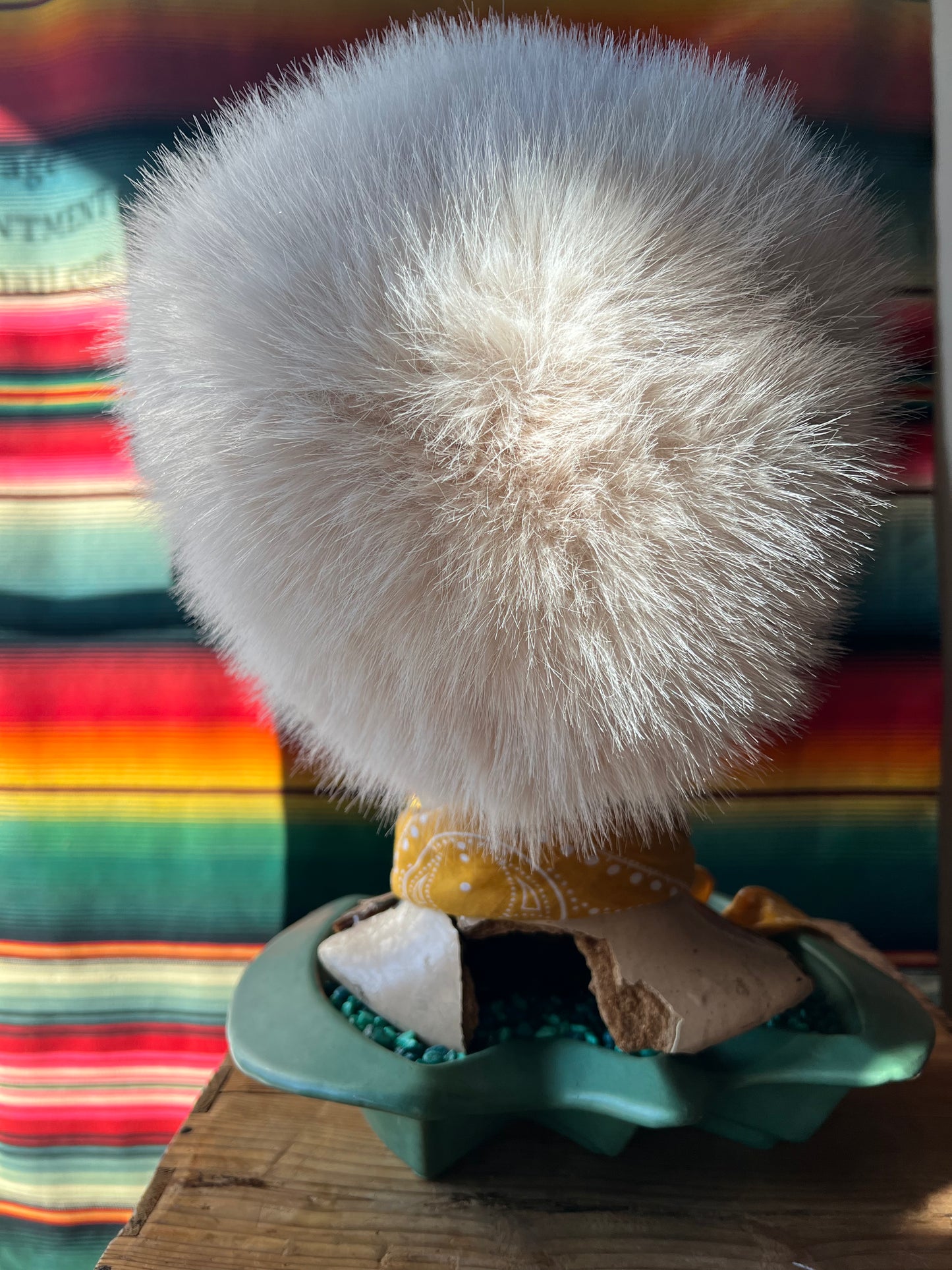 Women’s Cream Fuzzy Faux Fur Hat