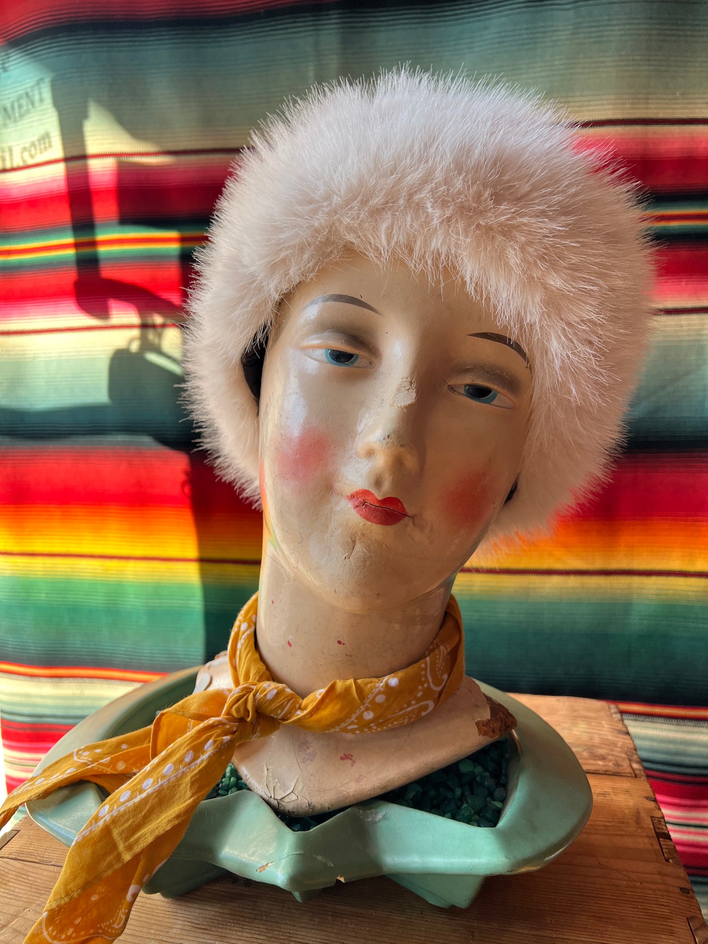 Women’s Cream Fuzzy Faux Fur Hat