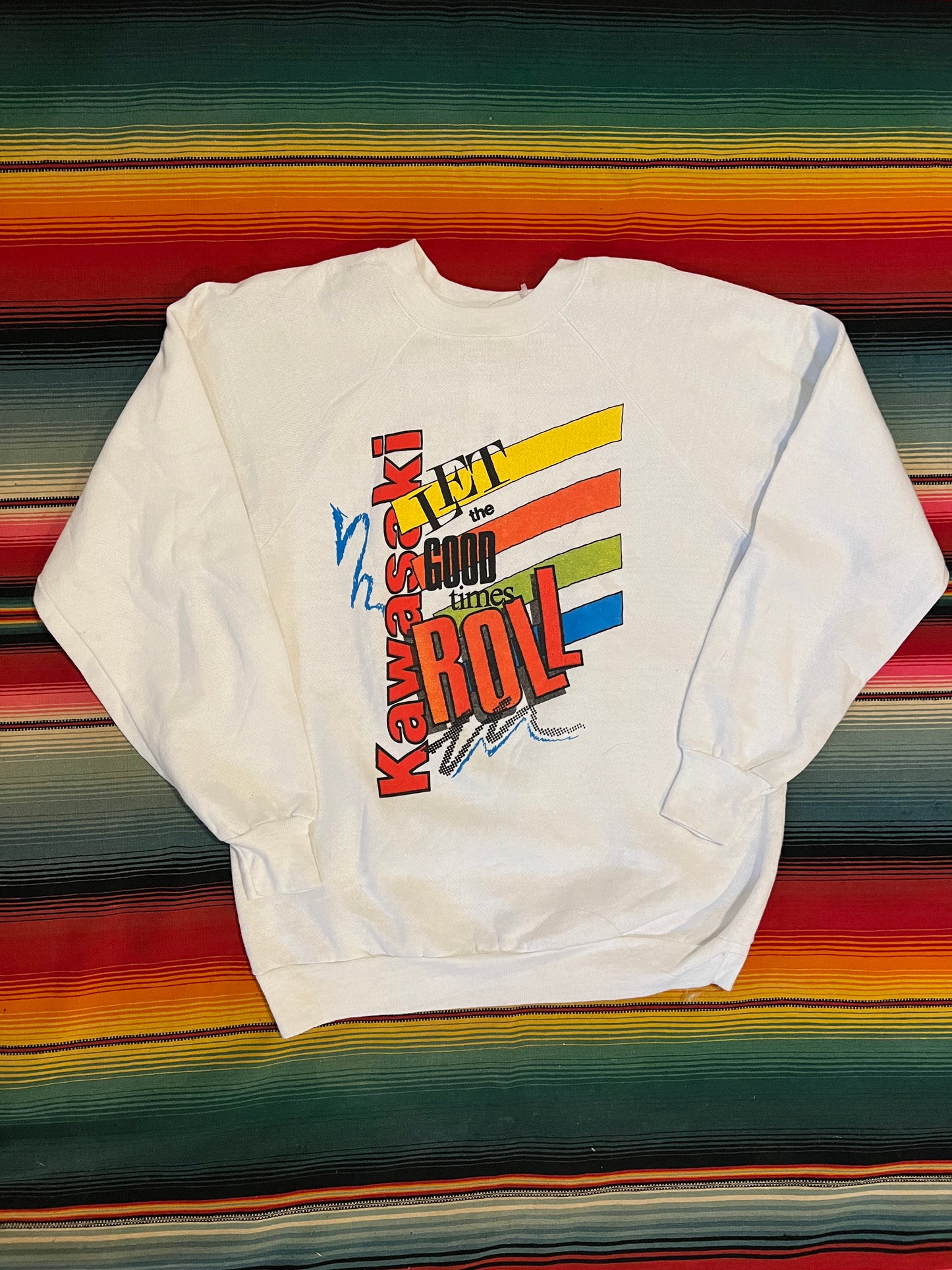 1980s Kawasaki Let The Good Times Roll Crewneck M