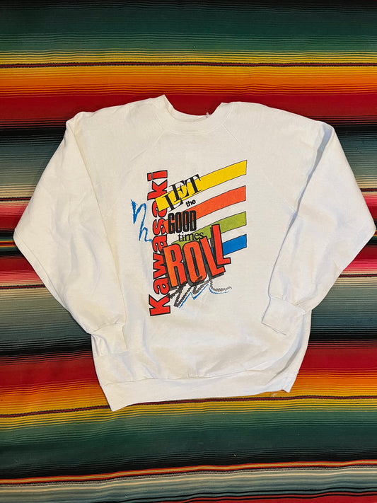 1980s Kawasaki Let The Good Times Roll Crewneck M