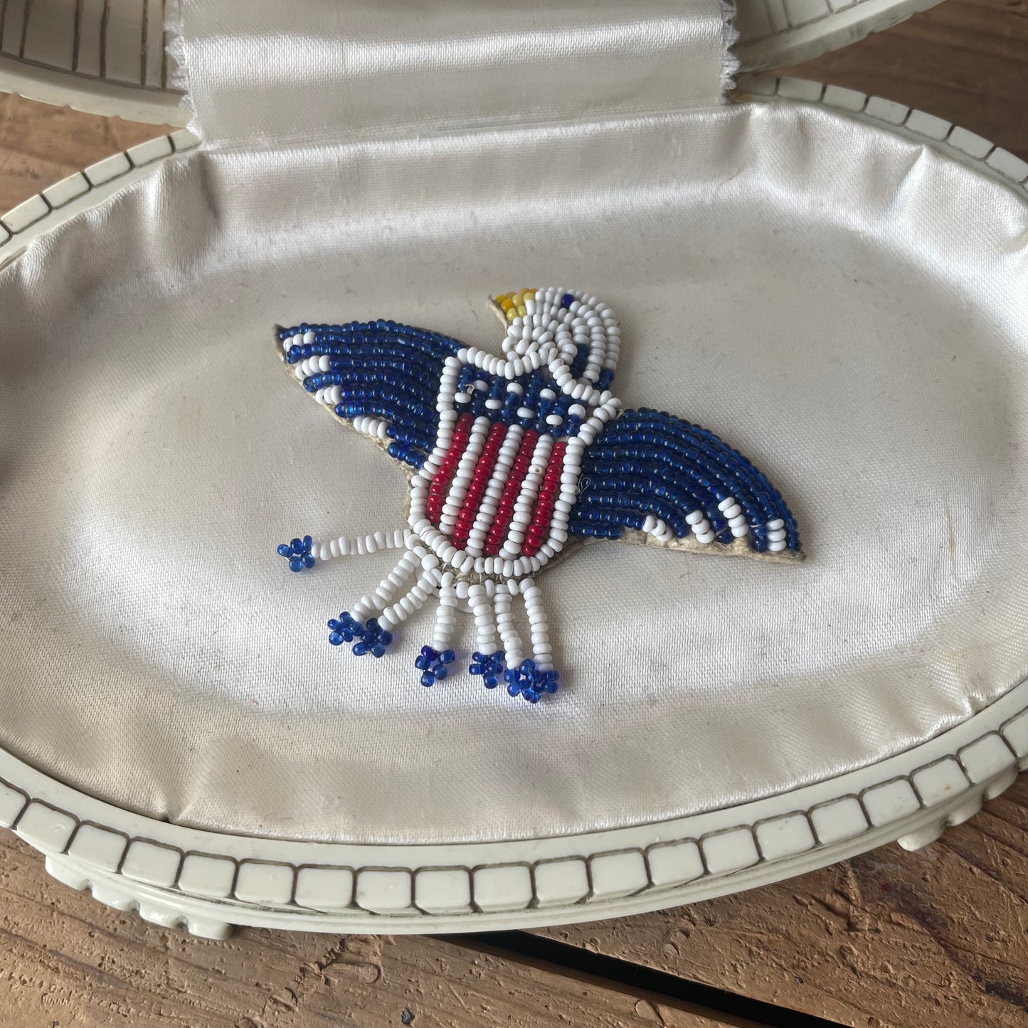 VTG 40's Native Beaded Eagle Patch