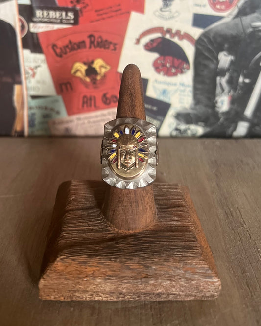 Mexican Biker Ring Enamel Head Dress (MA)