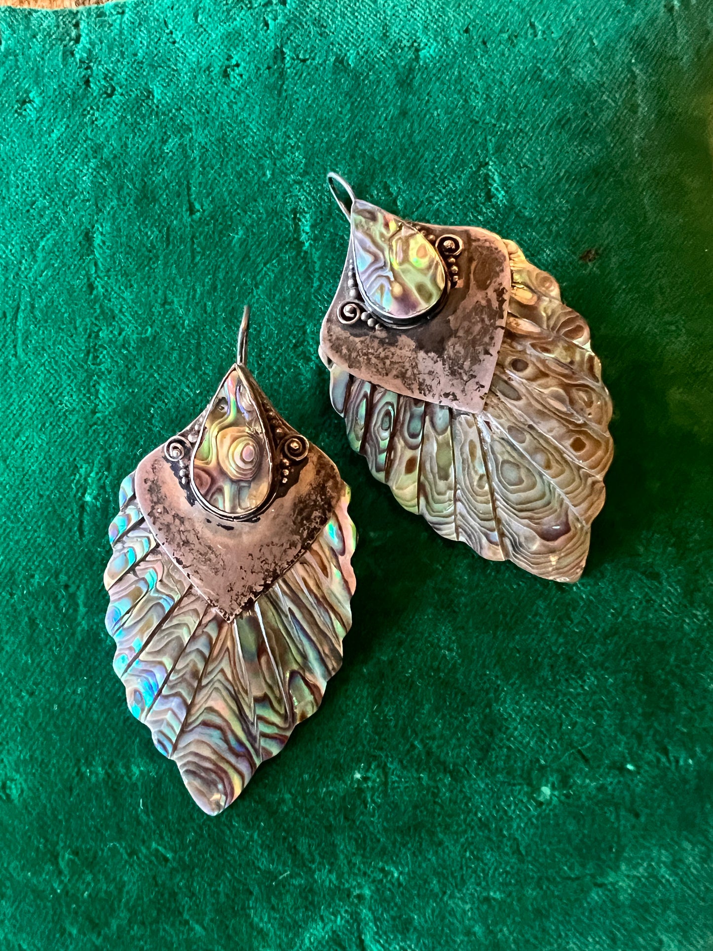 Abalone Feather Earrings