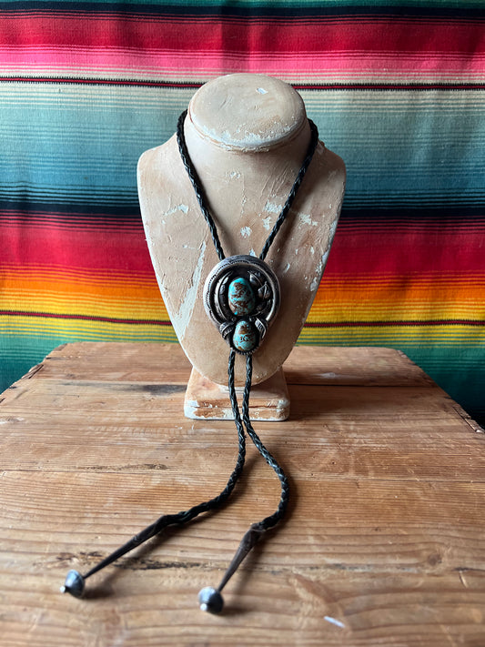 2 Stone Sterling Large Bolo Tie