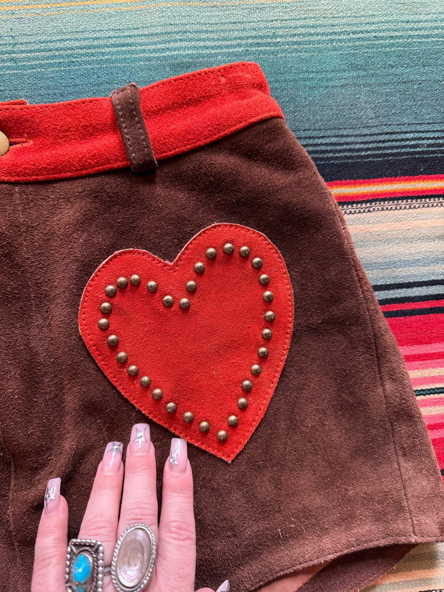Understated Leather Heart Shorts