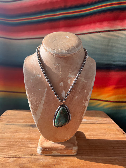 Sterling Beaded Pendant Necklace (MA)