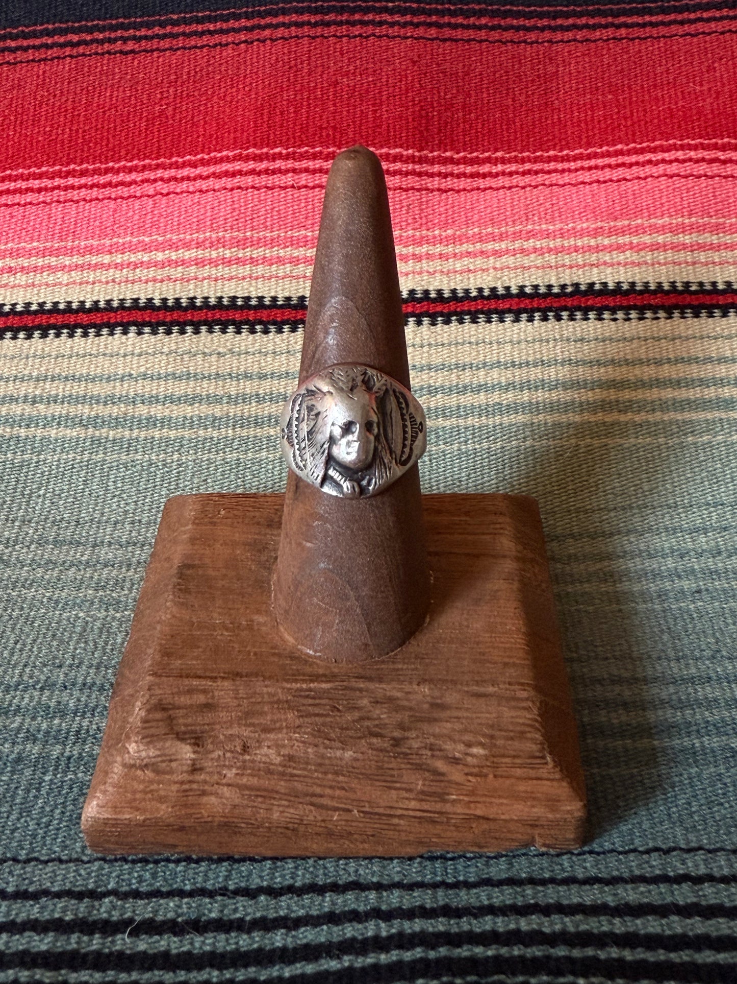 Vintage Silver Native American Skull Ring