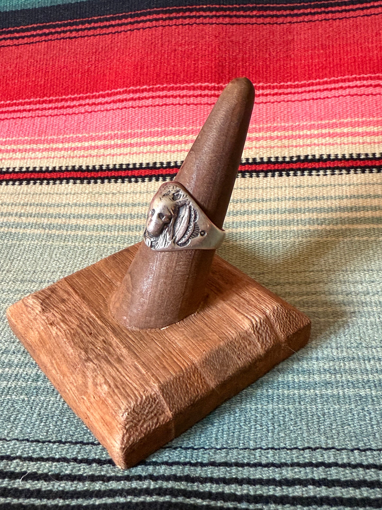 Vintage Silver Native American Skull Ring