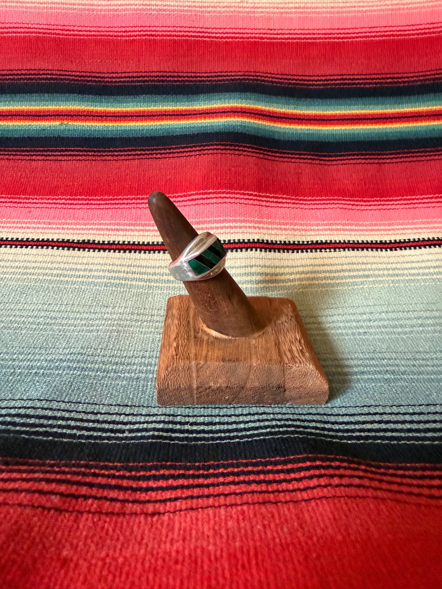 Malachite Onyx Sterling Ring