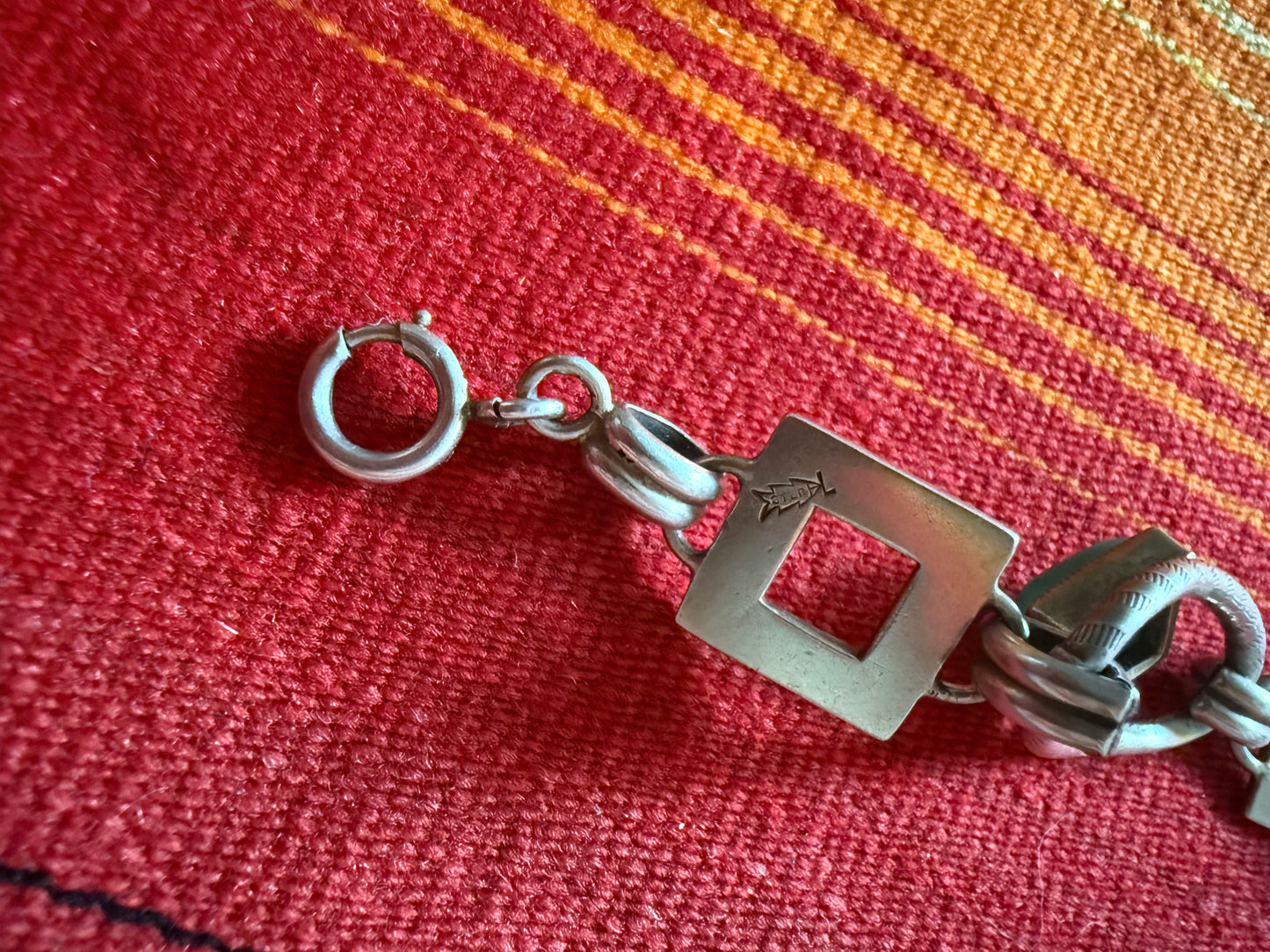 VTG Sterling & Green Stone Bracelet