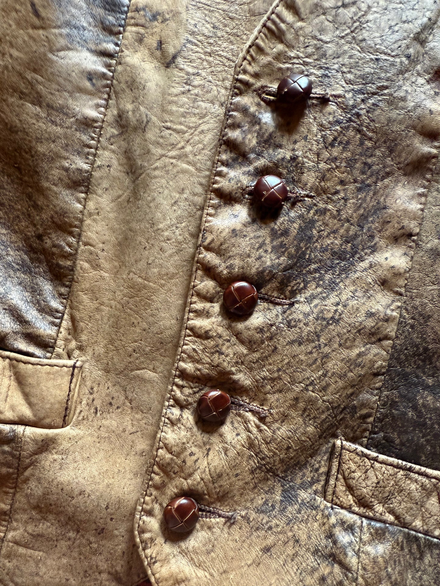 Vtg Diamond Leathers Vest
