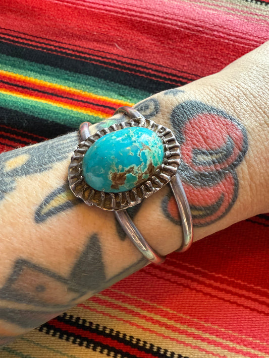 Tortoise Shell Style Turquoise Setting Cuff (MA)