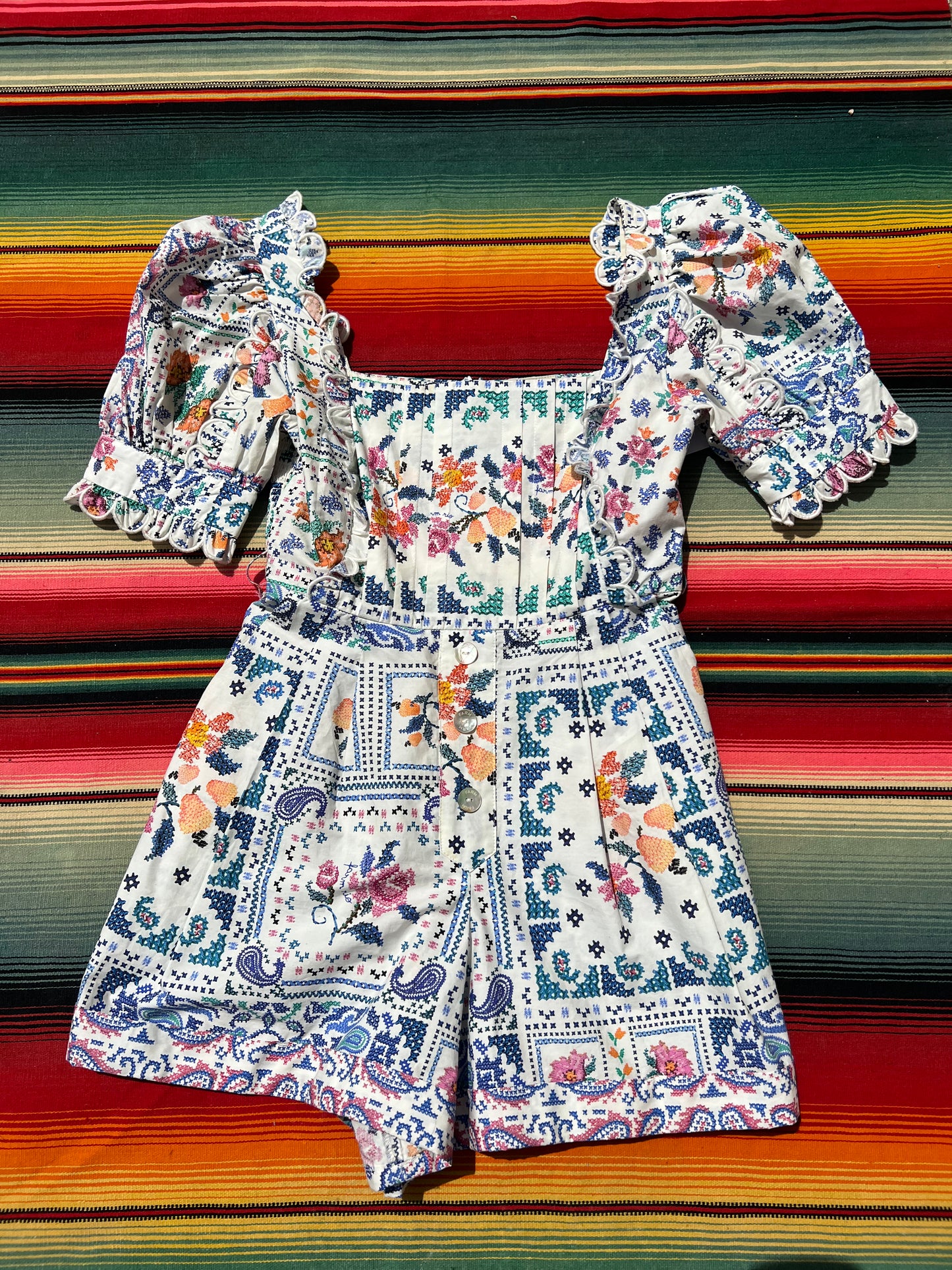 Farm Rio Puff Sleeve Romper