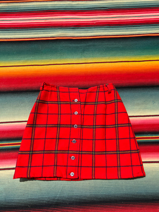 1970s Plaid Wool Mini Skirt