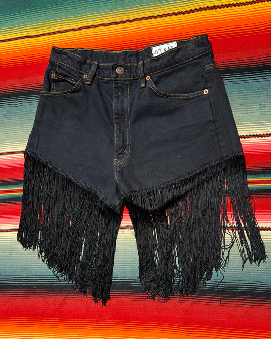 Reworked Vintage Denim Fringe Shorts