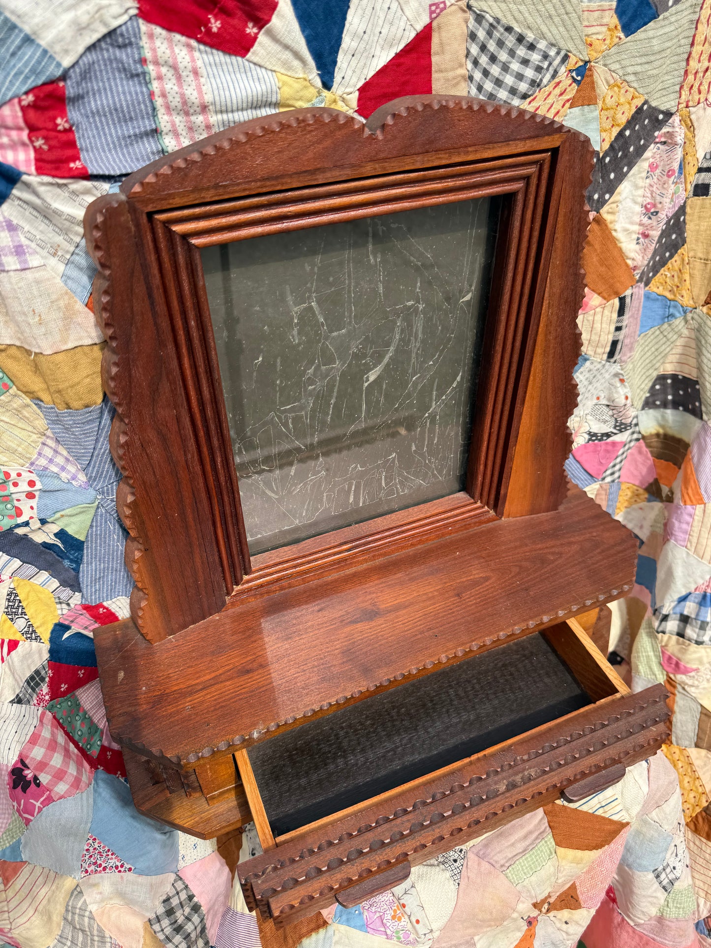 Tramp Art Tabletop Frame + Drawer (PS)