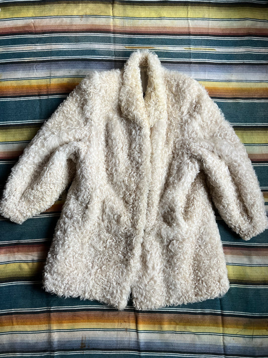 White Mongolian Fur Coat