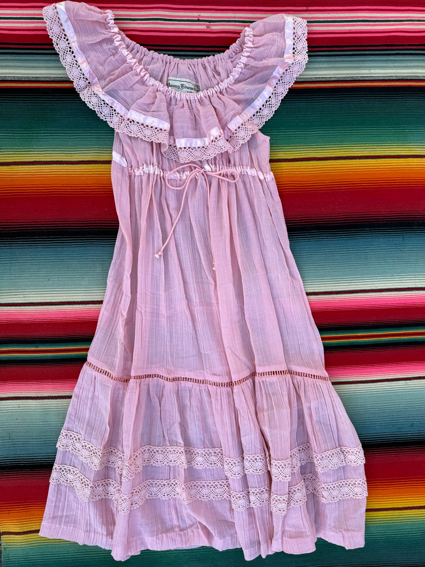 1970s Young Edwardian Bohemian Midi Dress (LR)