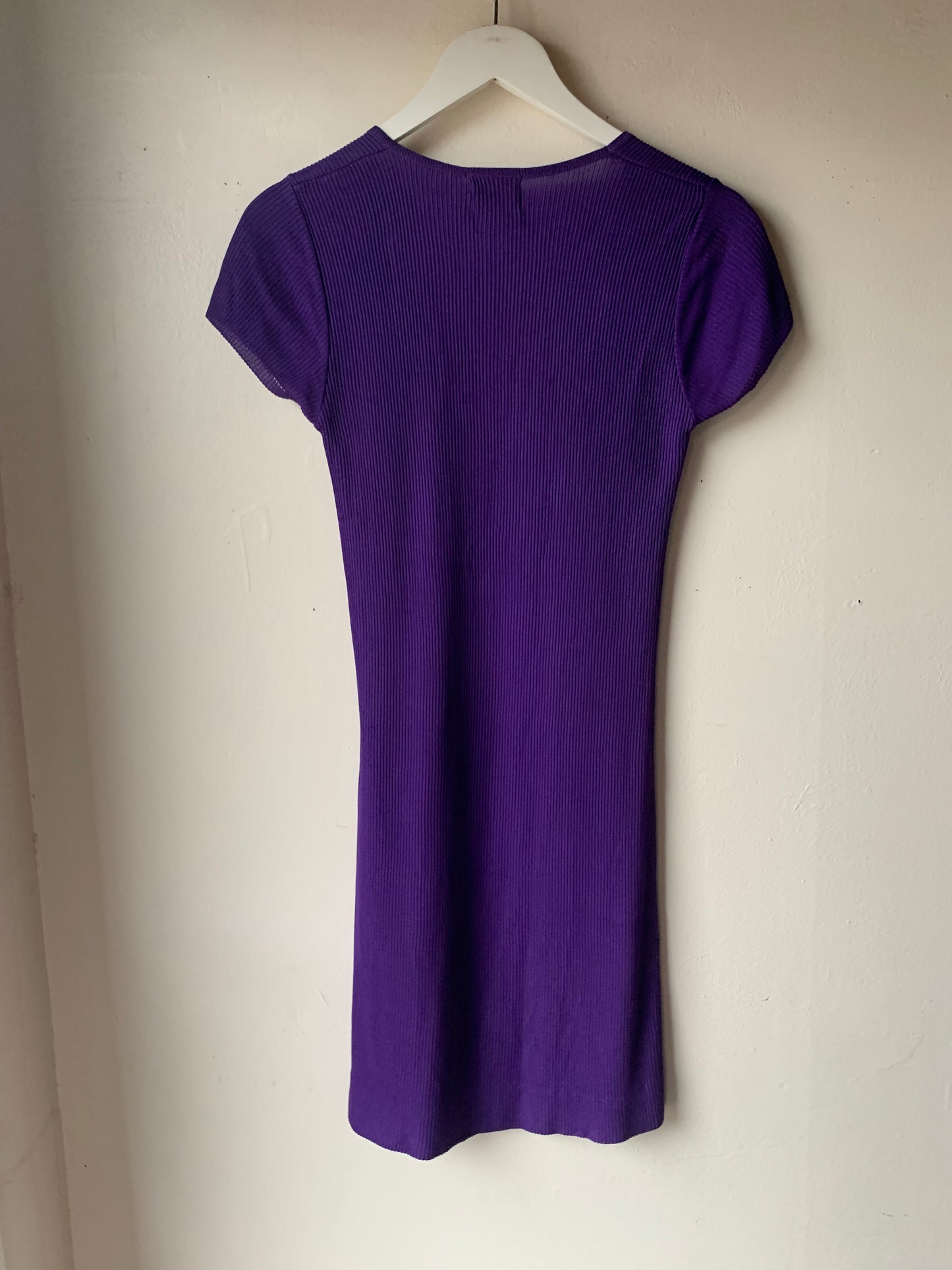 Ellen Tracy' Purple Ribbed Knit Dress