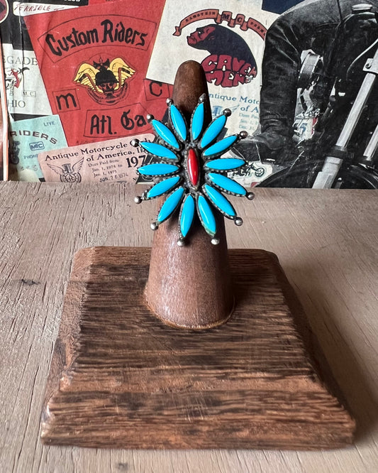 Vintage Flower Blossom Sterling Ring