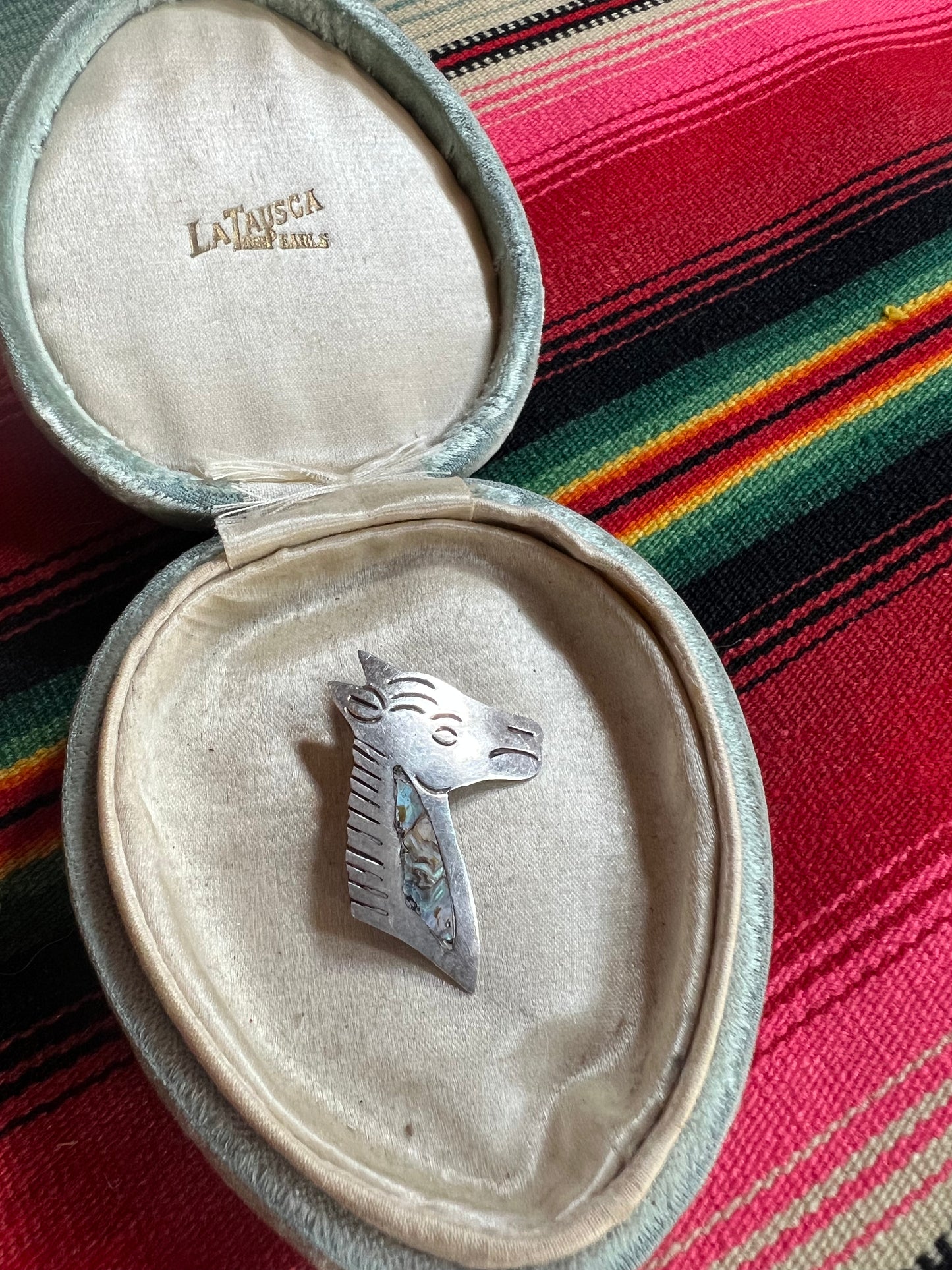 Sterling and Abalone Mexican Horse Pin (MA)