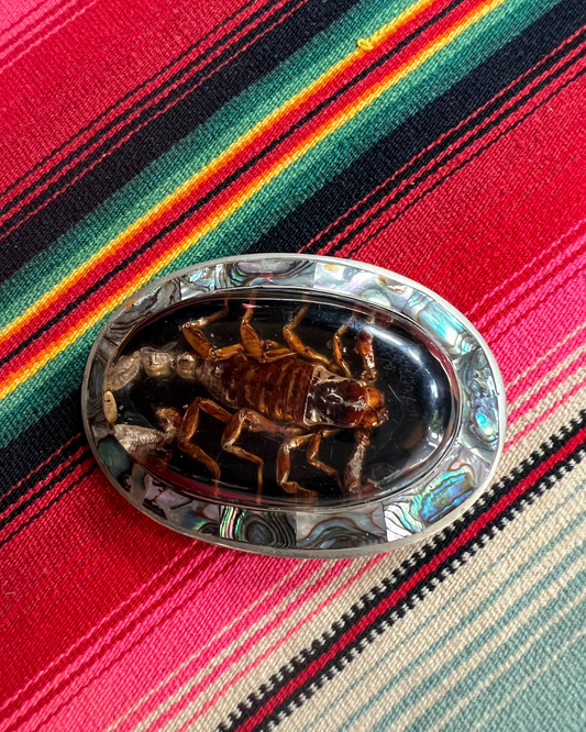 Abalone and Scorpion Belt Buckle