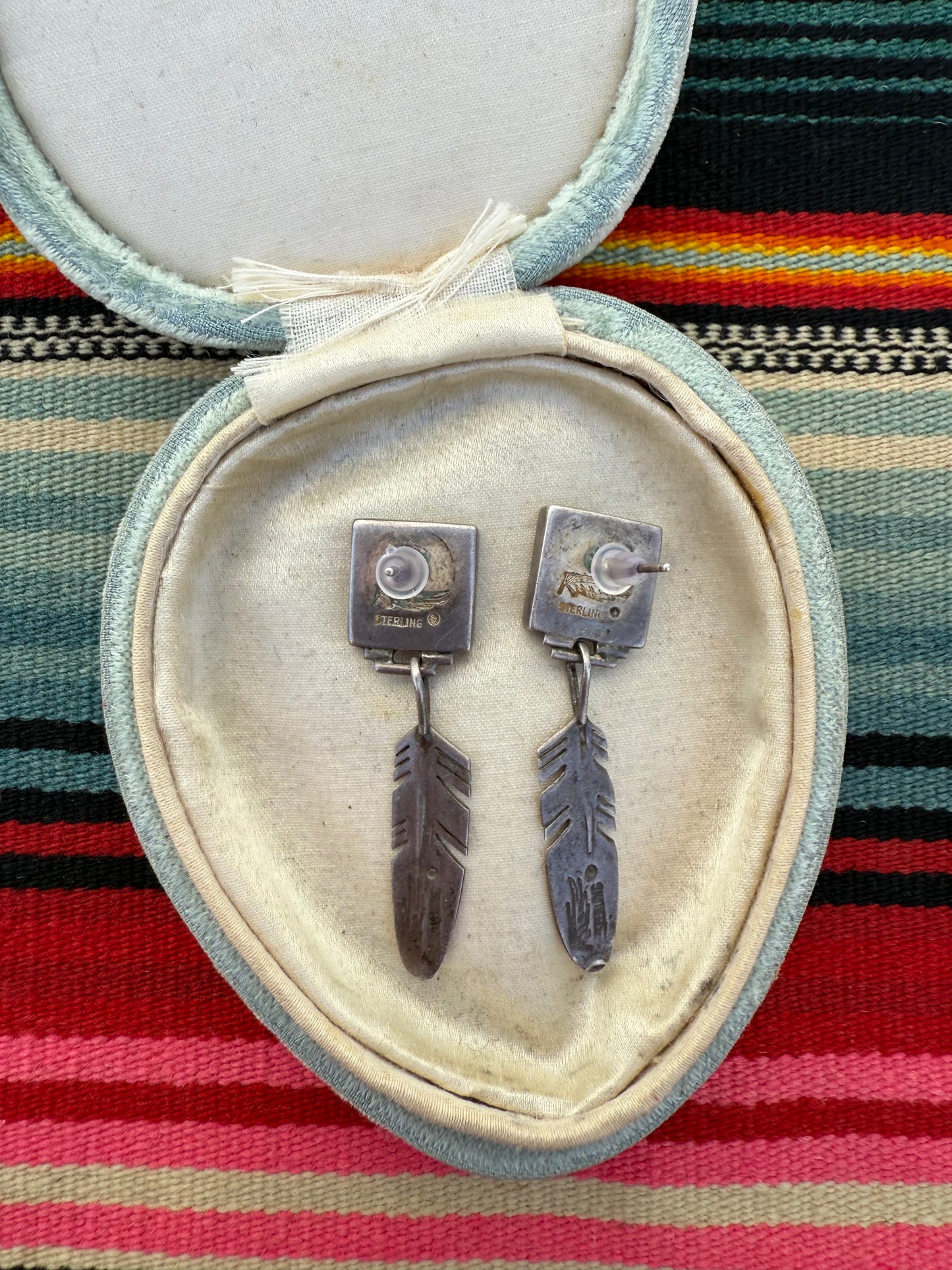Square and Feather Earrings (MA)