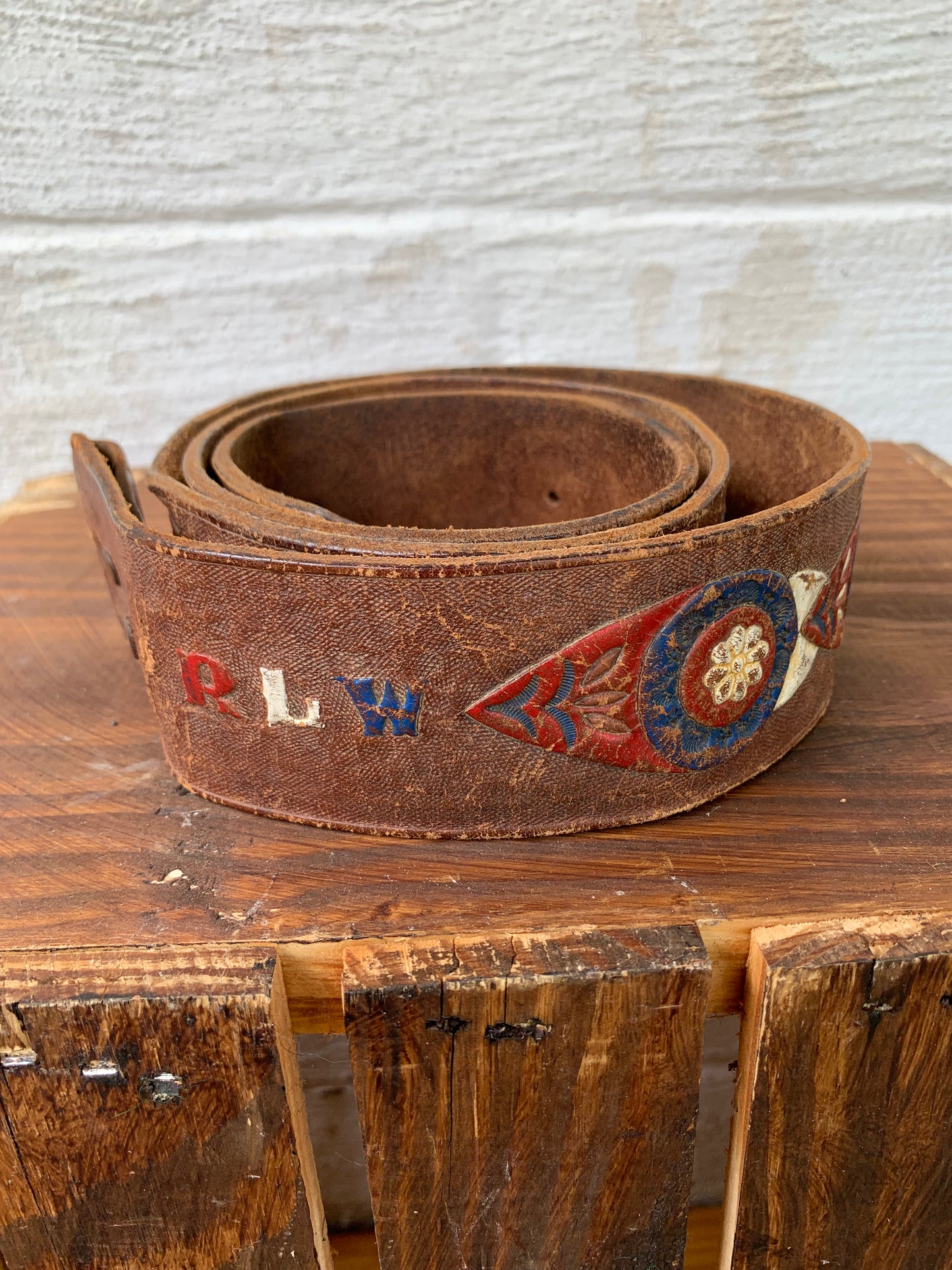 Tooled Leather Patriotic 1776 Belt