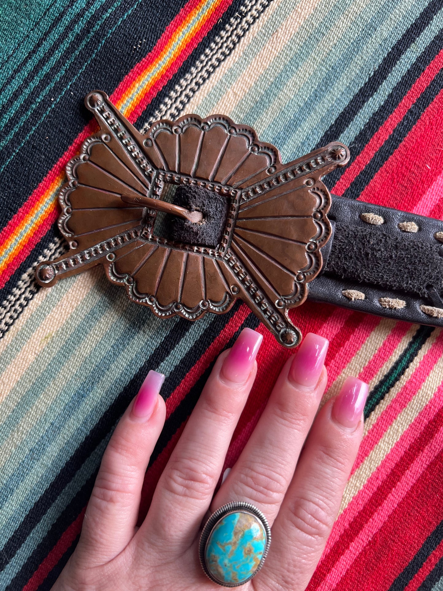 Indian Head Penny Leather Copper Buckle Belt