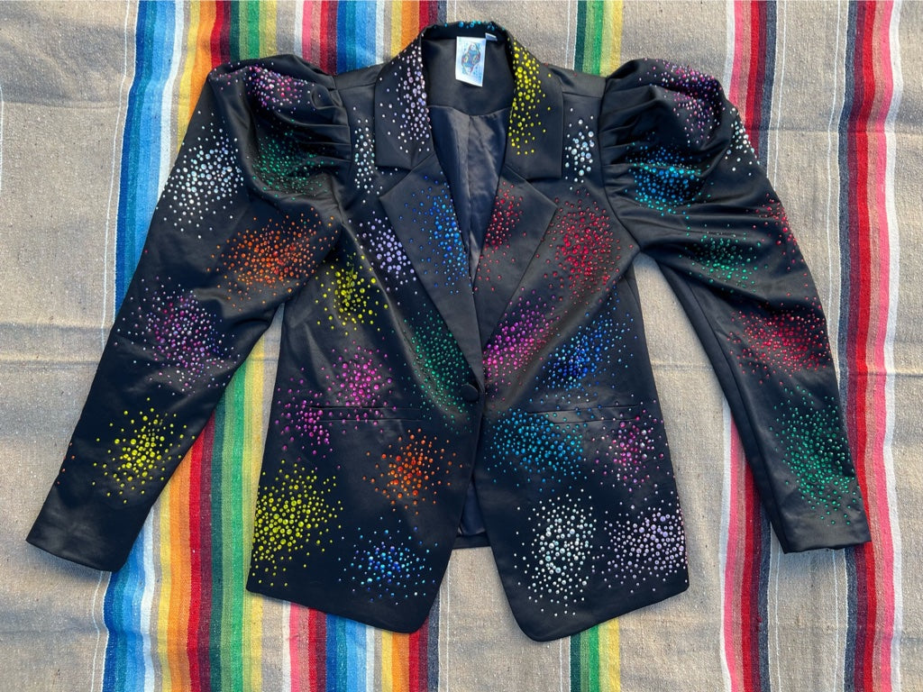 Queen of Sparkles Rainbow Rhinestone Jacket