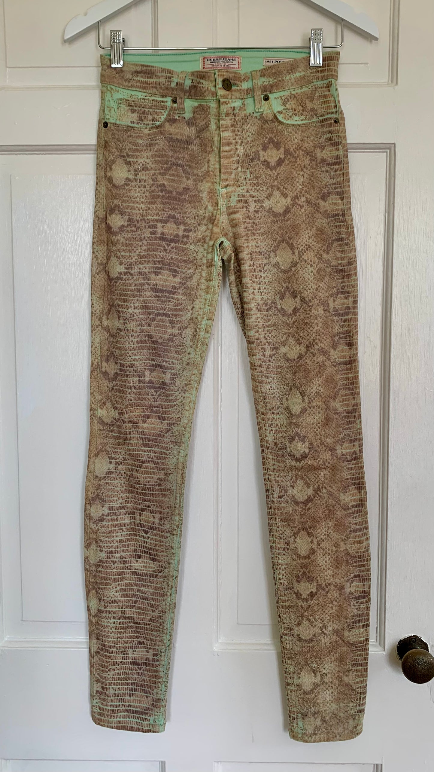 Vintage GUESS Snakeskin Jeans 25x30 (women's 0/2)