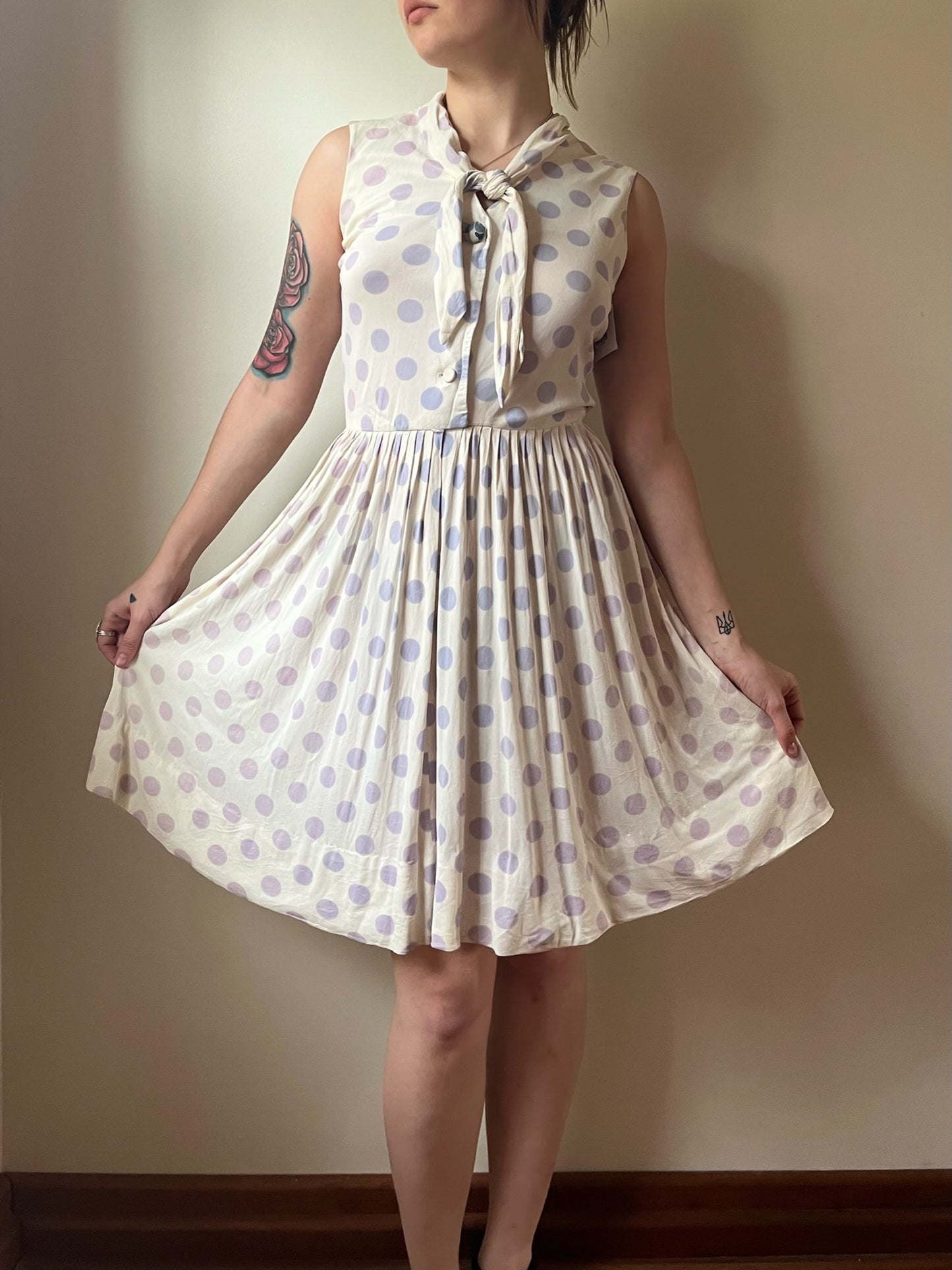 1970s Faded Polkadot Dress (XS/S)