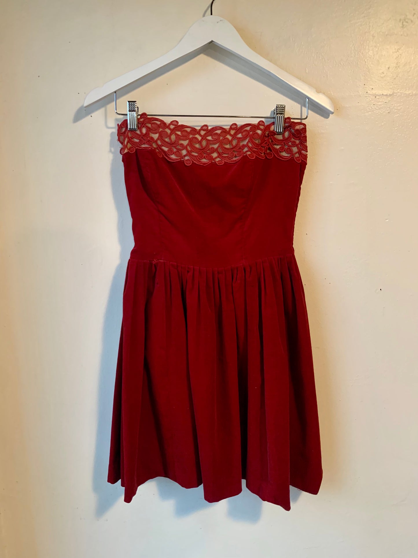 1950s Red Velvet 2-pc valentine set ( XS)