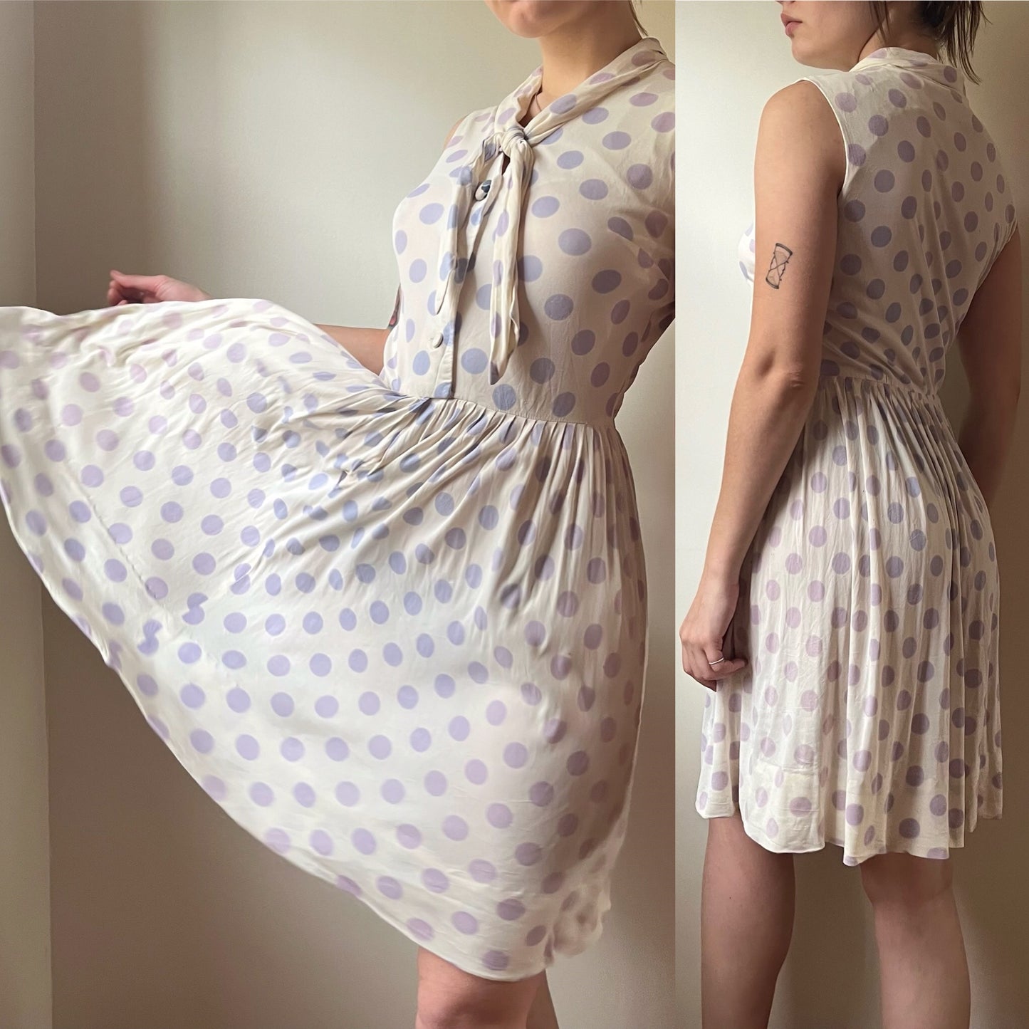 1970s Faded Polkadot Dress (XS/S)