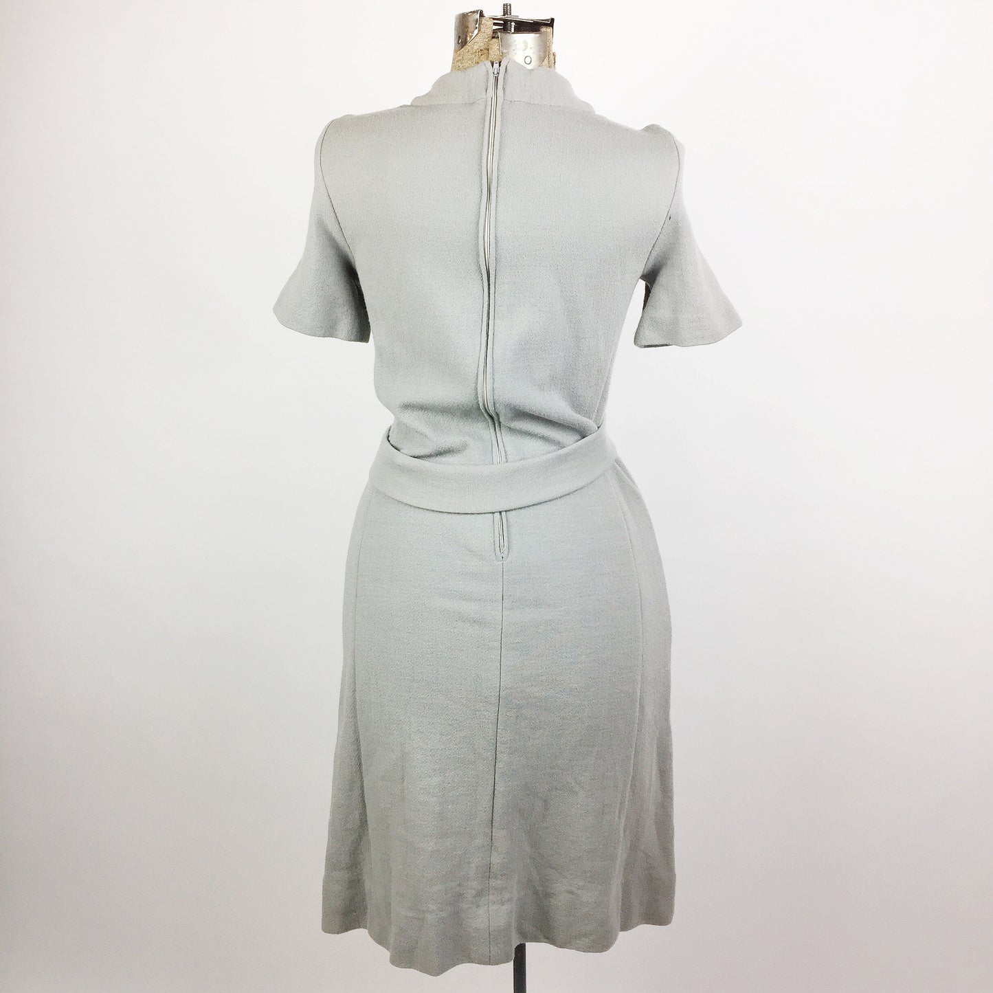 Vintage Mod Grey Silver Fasten Dress (M)