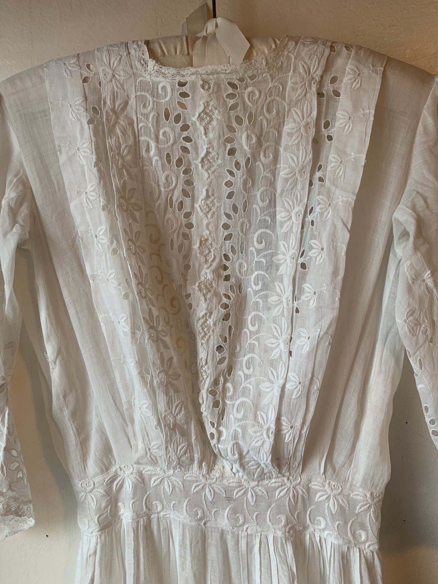 Edwardian Cotton & Lace Lawn Dress (XS)
