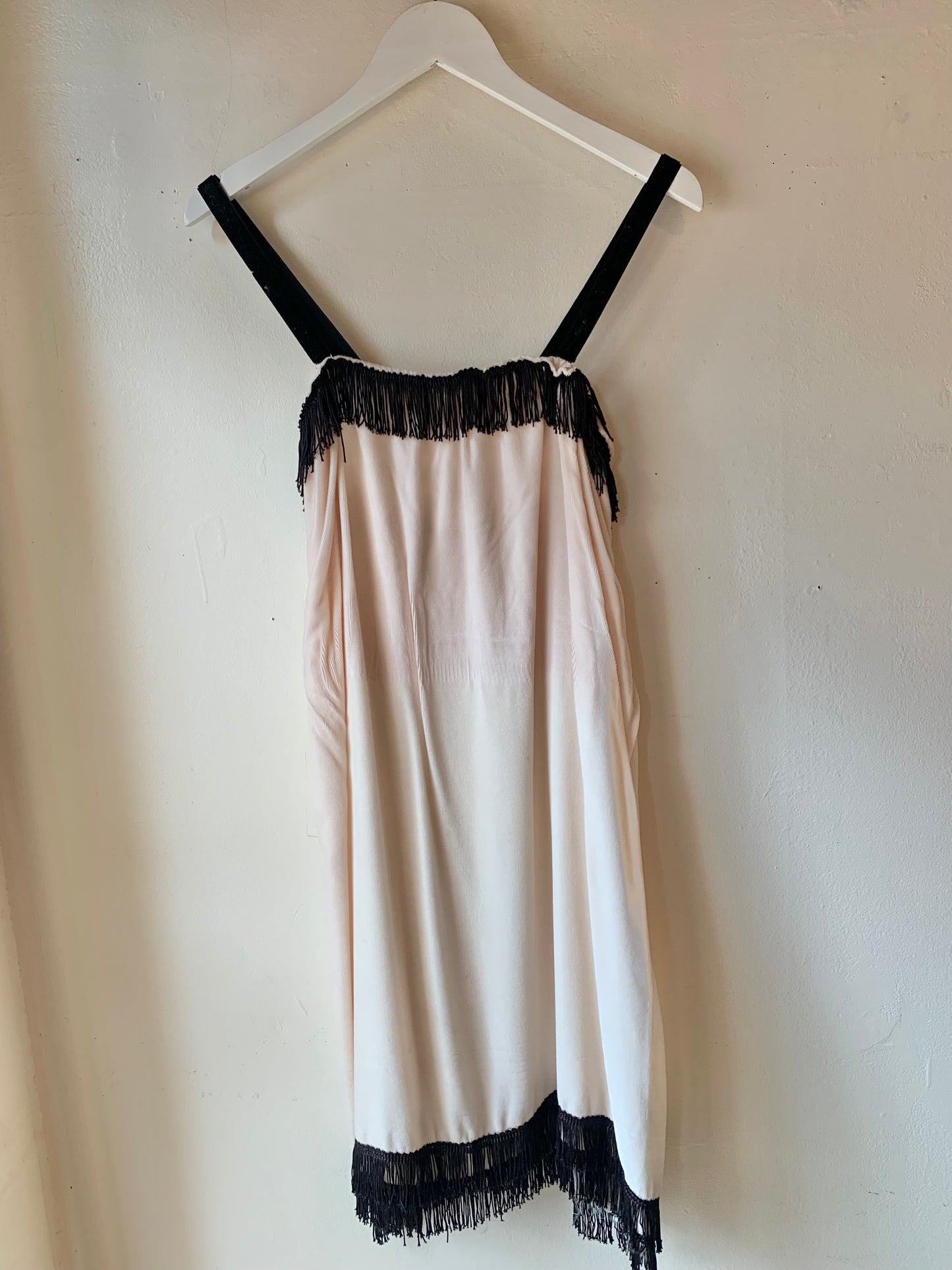 Vintage Baby Pink Velvet Flapper Dress (M)