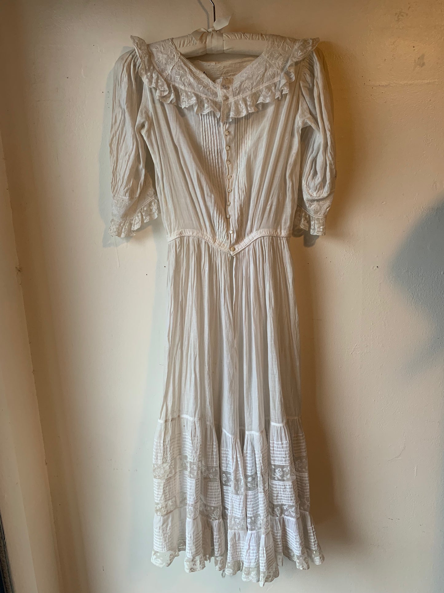 White Lace Edwardian Lawn Dress (XS)