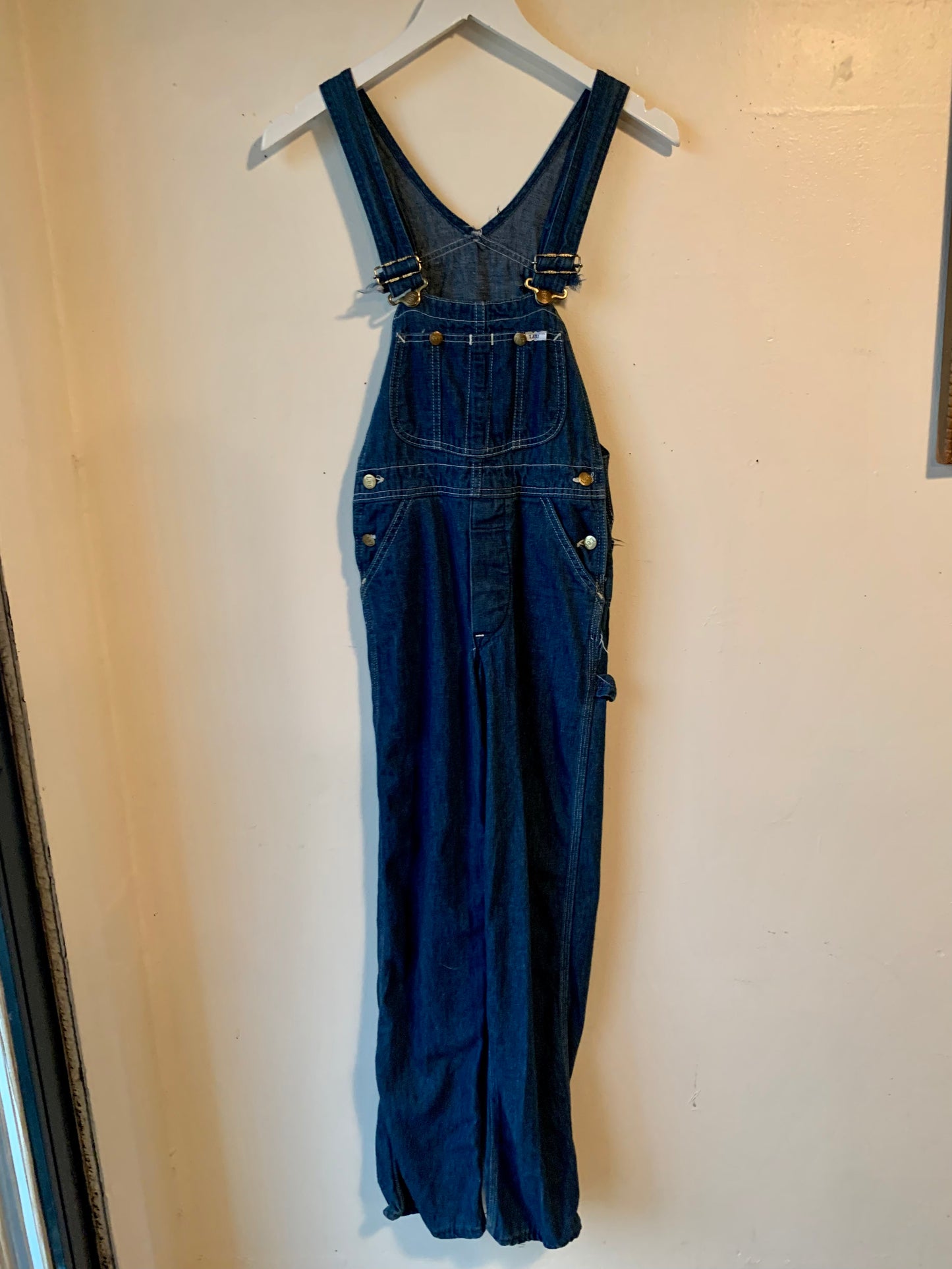 Vtg. Darkwash Lee Overalls Petite (XS)