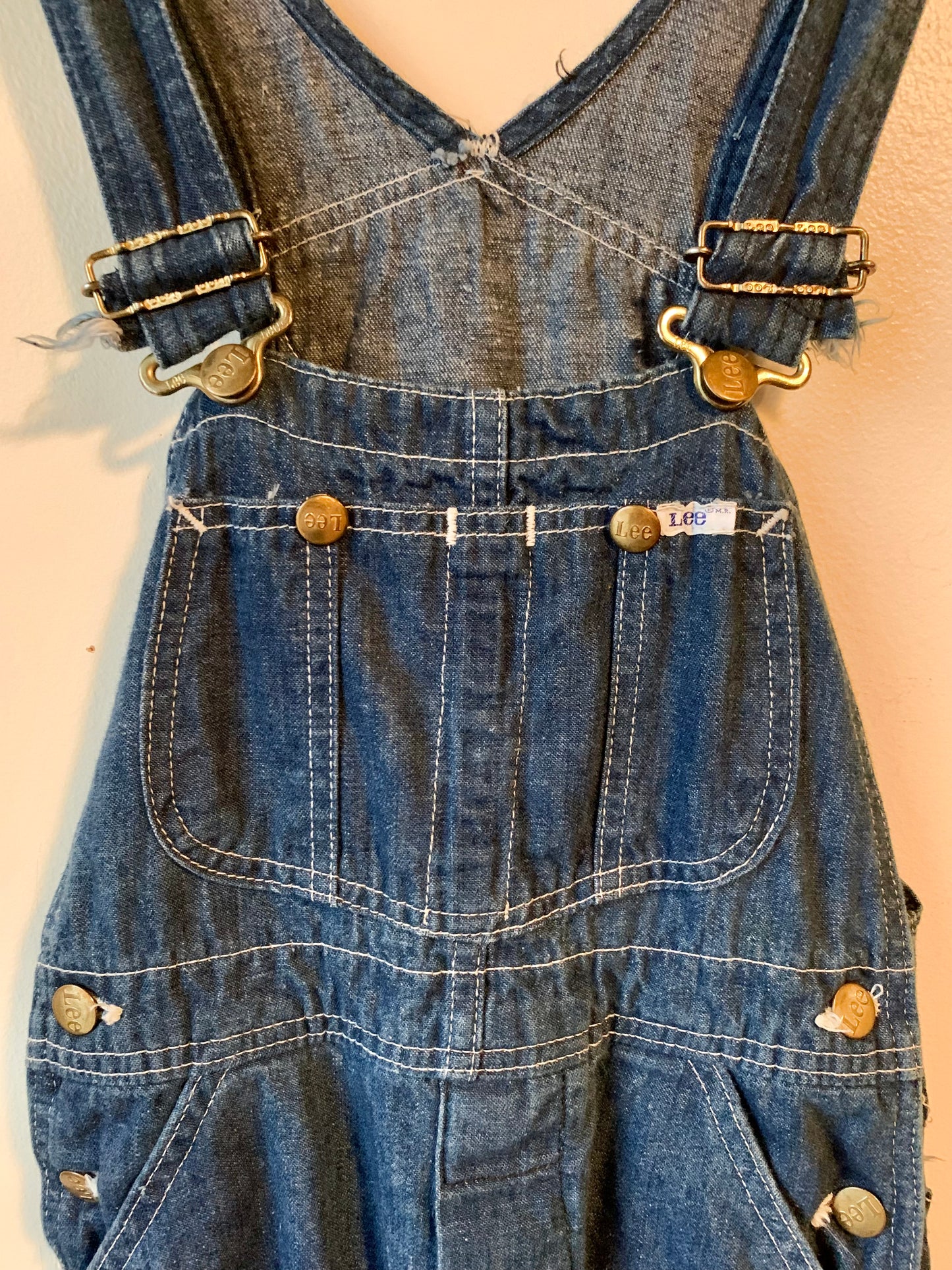 Vtg. Darkwash Lee Overalls Petite (XS)