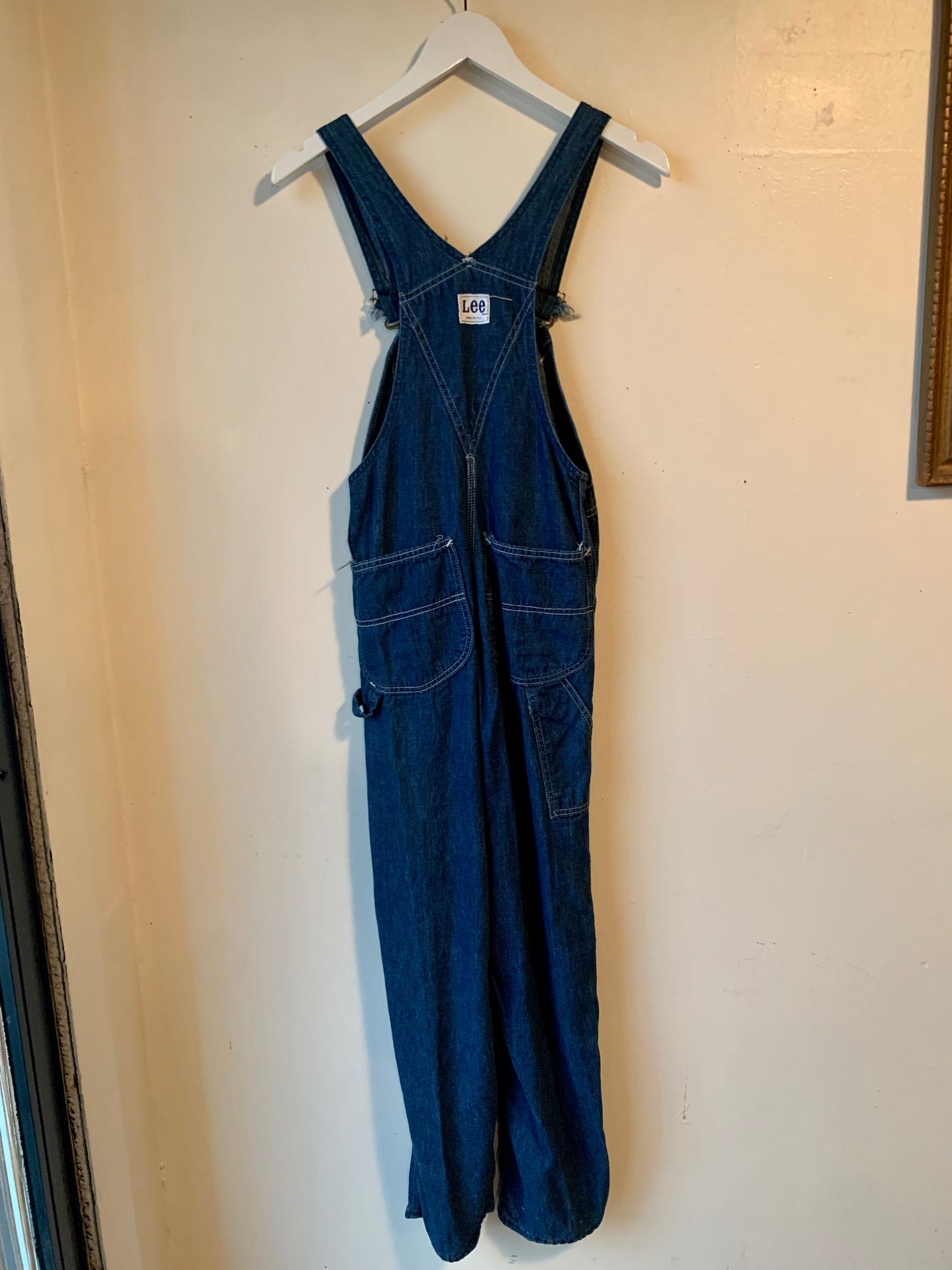 Vtg. Darkwash Lee Overalls Petite (XS)