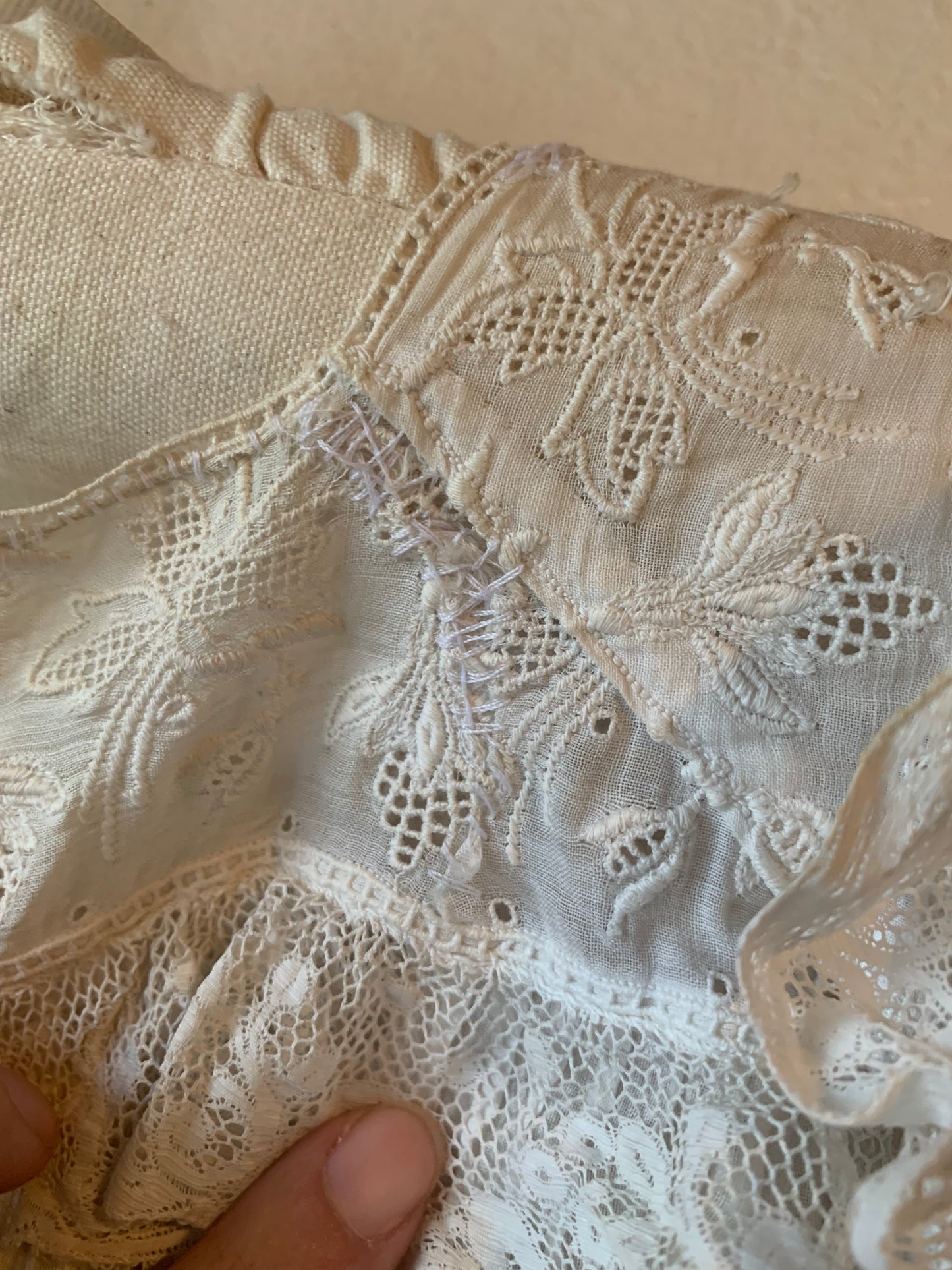 White Lace Edwardian Lawn Dress (XS)